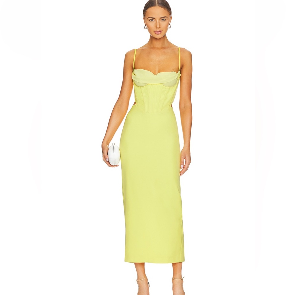 Bardot Martini midi Dress in Lemoncello